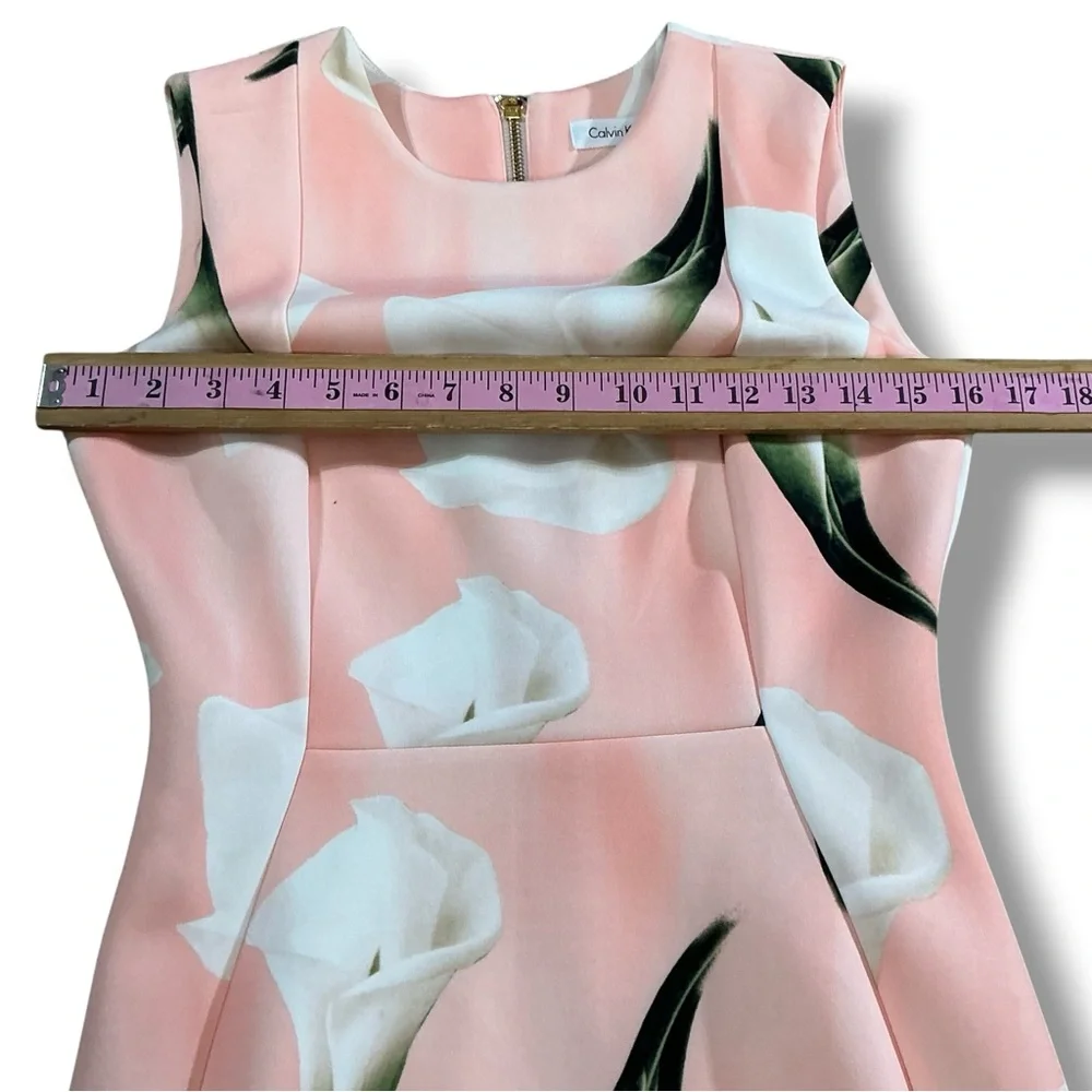 Sleeveless Pink Calla Lily Midi Dress - Picture 9 of 12